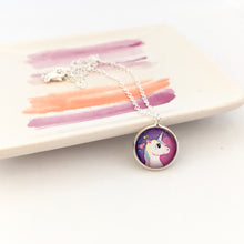 Girls Purple Unicorn Necklace
